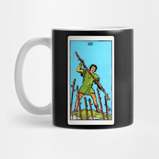 Card #28 - Seven Of Wands - Rider Waite Smith Tarot Mug